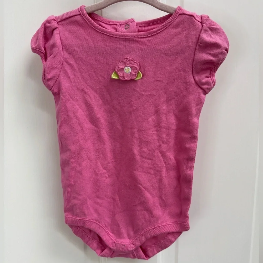 Gymboree 12-18M Girls Pink Flower Onesie